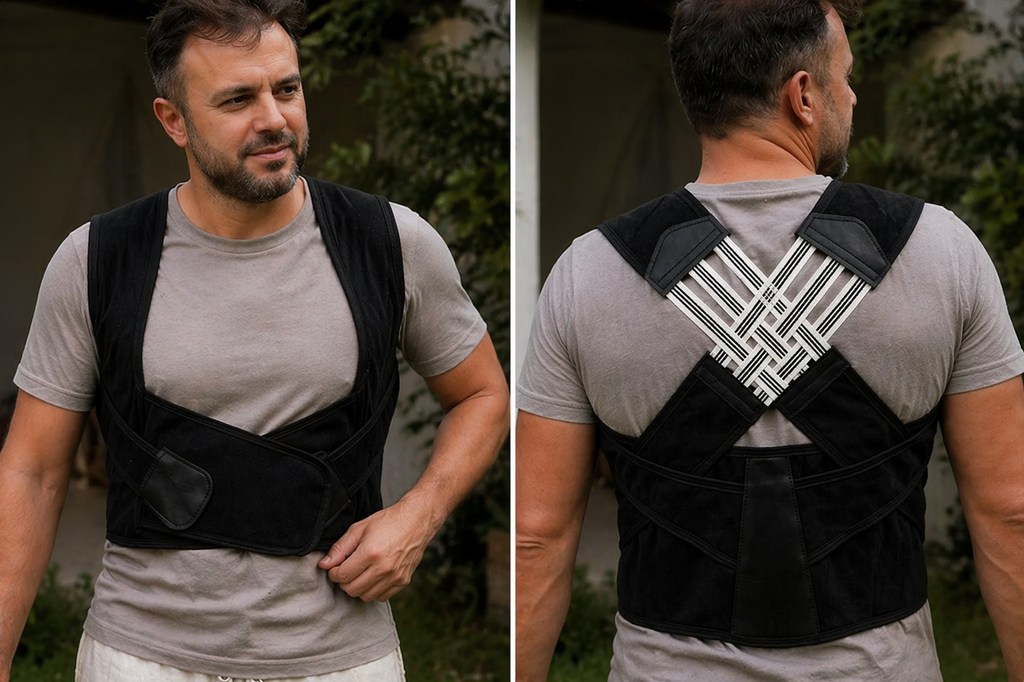 Skanto | Dispositif de correction de posture ergonomique pour soulager la douleur au cou et au dos, ajustable et stable