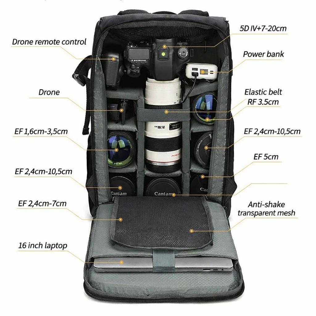 Sac à bandoulière imperméable pour appareil photo – Arven – (Grande capacité)