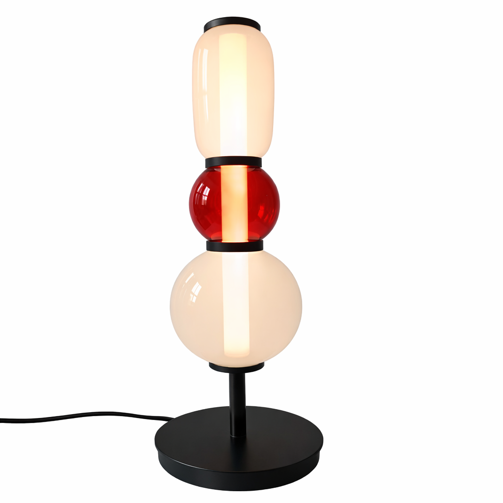 Lampe sur pied designer avec détails colorés