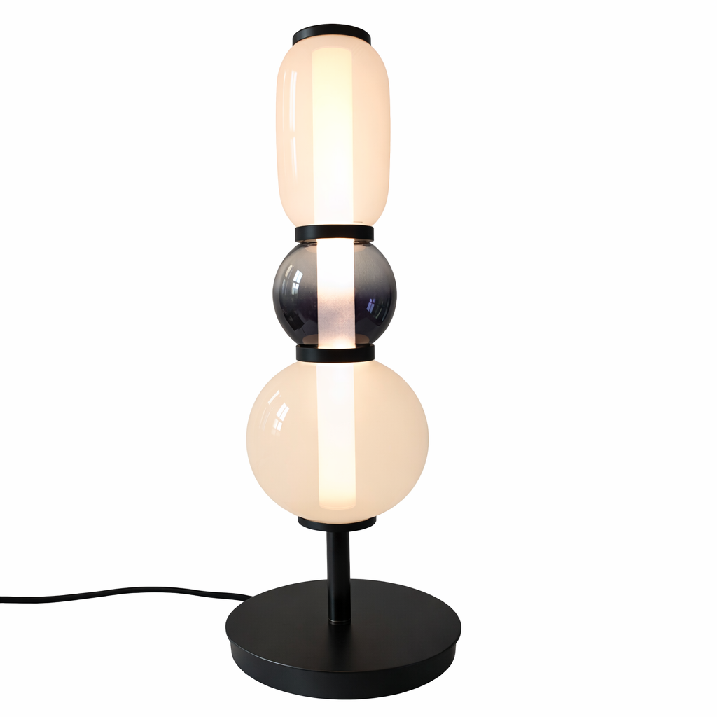 Lampe sur pied designer avec détails colorés