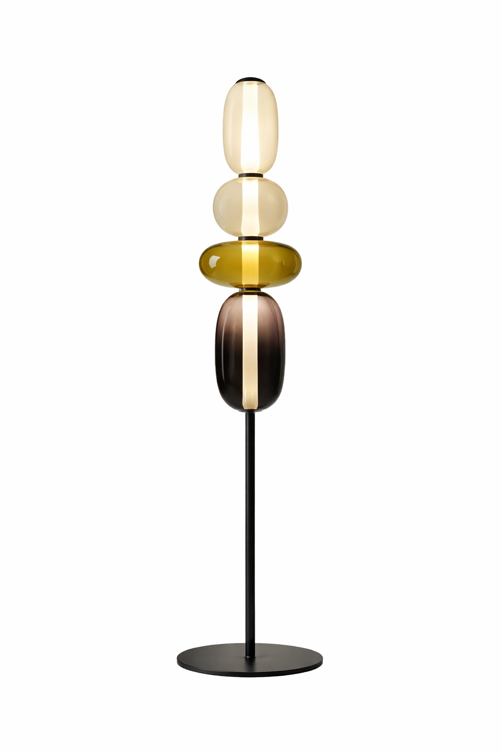 Lampe sur pied designer avec détails colorés
