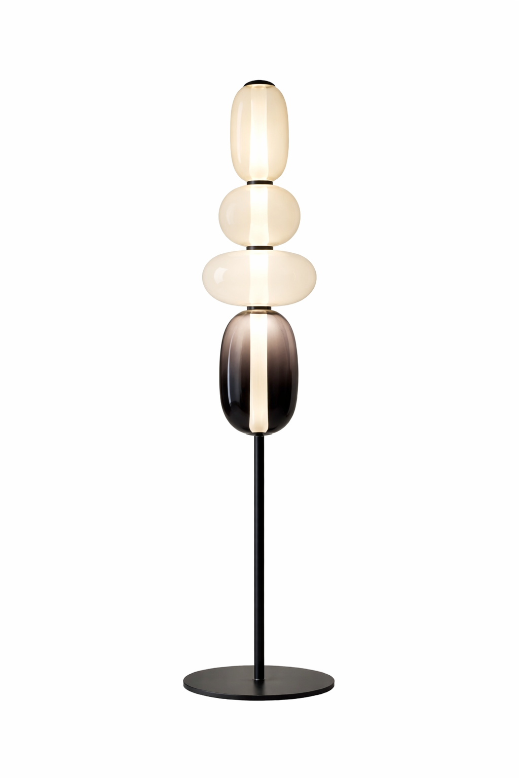 Lampe sur pied designer avec détails colorés