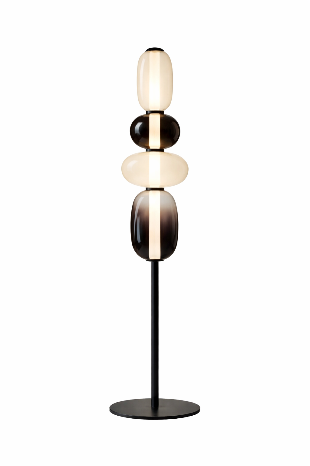Lampe sur pied designer avec détails colorés