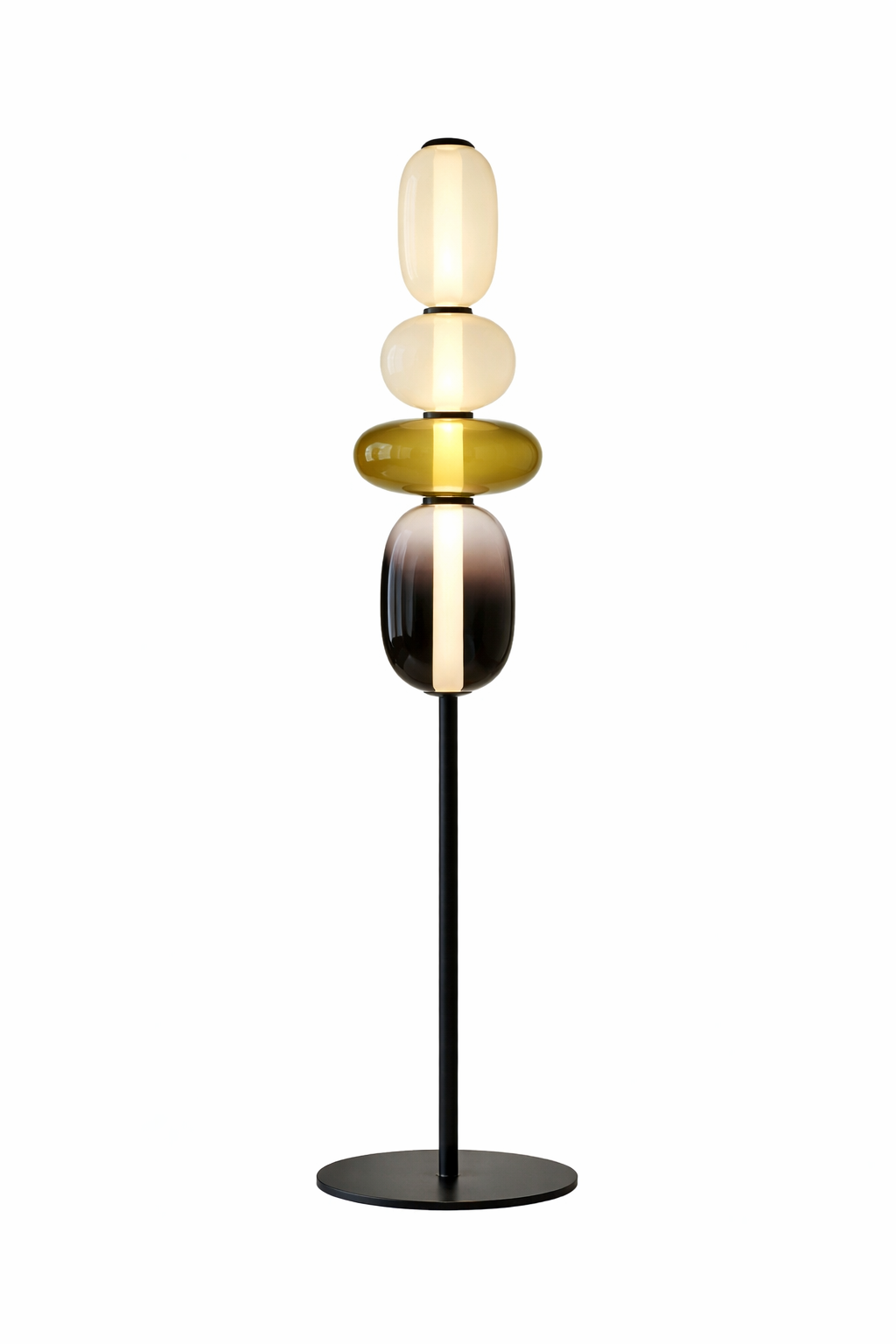 Lampe sur pied designer avec détails colorés
