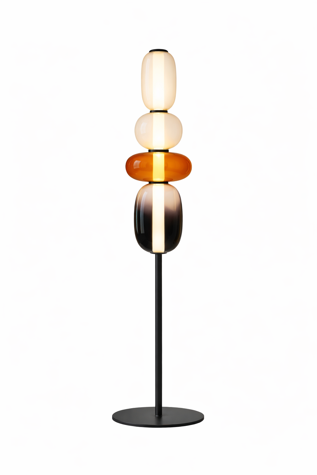Lampe sur pied designer avec détails colorés