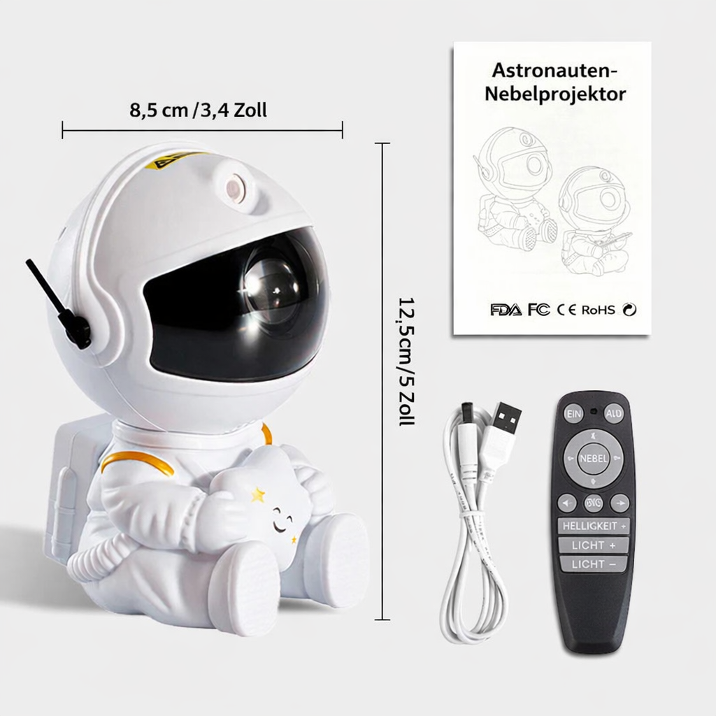 Projecteur de ciel étoilé avec figurine d'astronaute – Atmosphère de rêve
