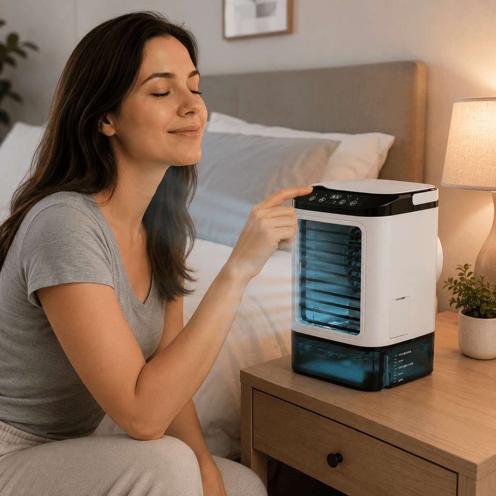 Ventilateur portable avec fonction brumisateur – spray rafraîchissant