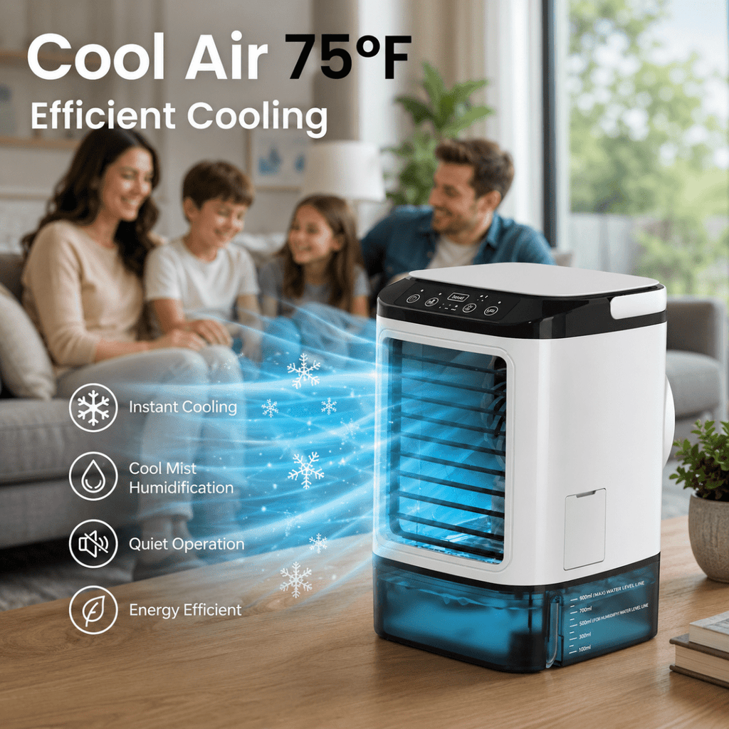 Ventilateur portable avec fonction brumisateur – spray rafraîchissant