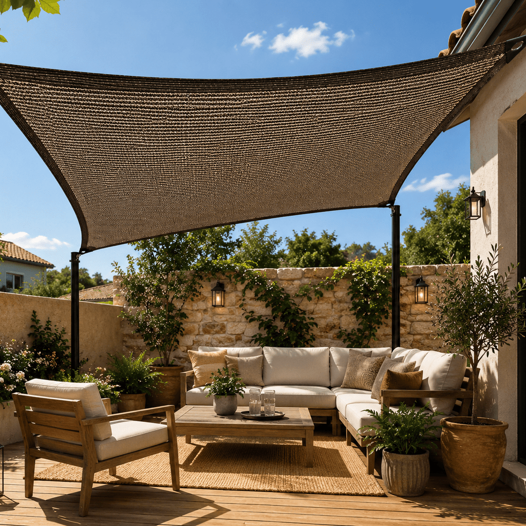 Filet d'ombrage en HDPE pour jardin et terrasse