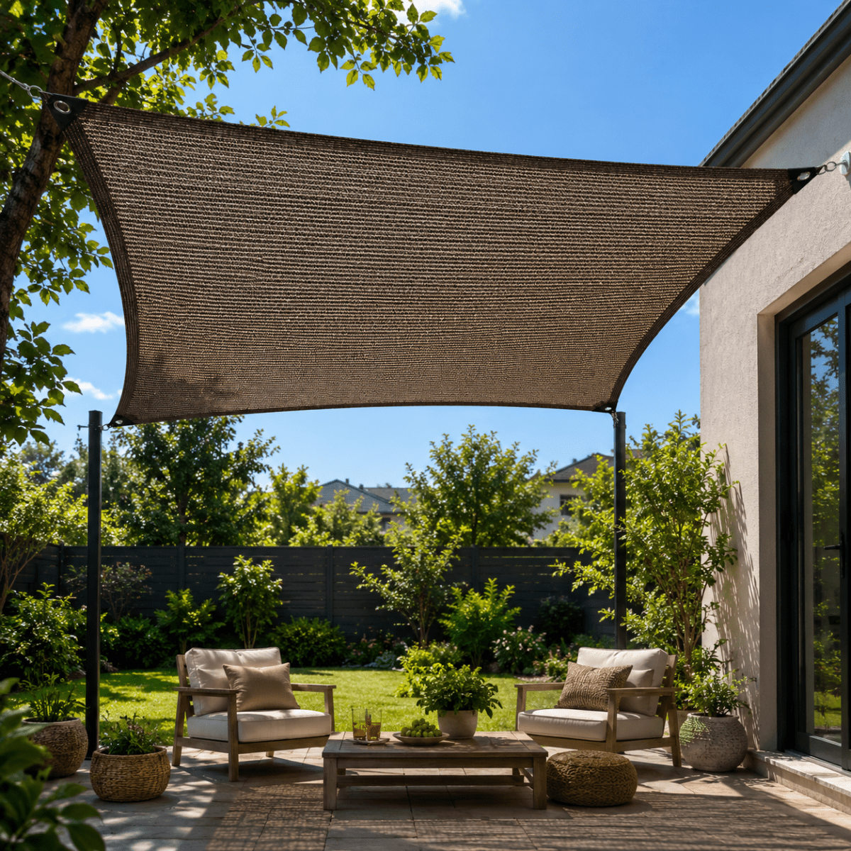 Filet d'ombrage en HDPE pour jardin et terrasse