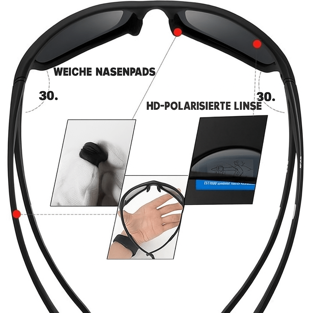 POLARSPORTX Pro – Lunettes de sport polarisées avec protection UV400 pour les activités de plein air et la vie quotidienne