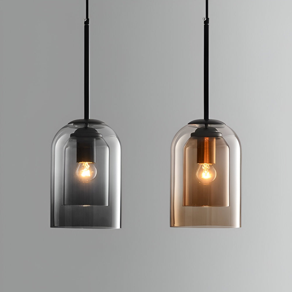 Suspension en Verre Double - Lampe Suspendue pour Décoration Contemporaine