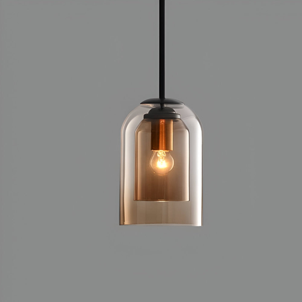 Suspension en Verre Double - Lampe Suspendue pour Décoration Contemporaine