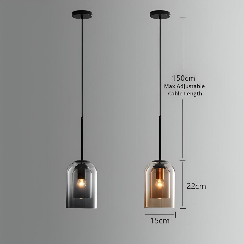 Suspension en Verre Double - Lampe Suspendue pour Décoration Contemporaine
