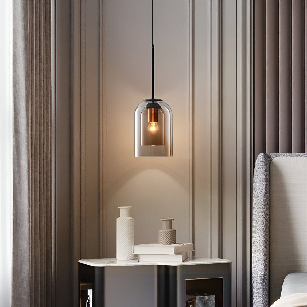 Suspension en Verre Double - Lampe Suspendue pour Décoration Contemporaine