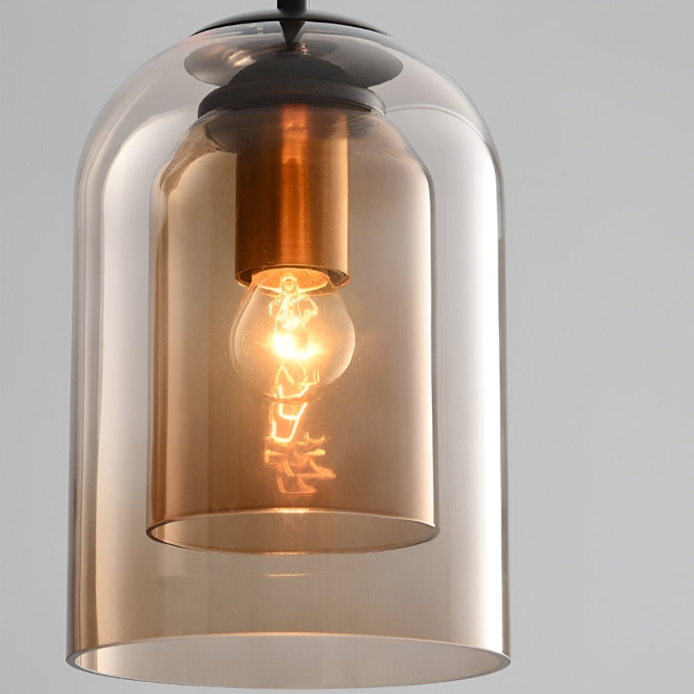 Suspension en Verre Double - Lampe Suspendue pour Décoration Contemporaine