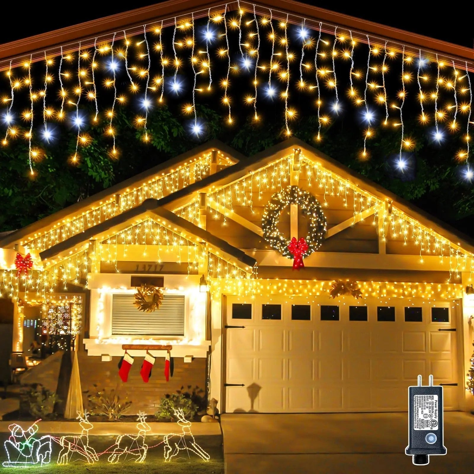 Éclairage de Jardin LED Blanc Chaud – Rideaux Lumineux Étanches IP44 de 4m pour Usage Extérieur lors de Mariages et Célébrations