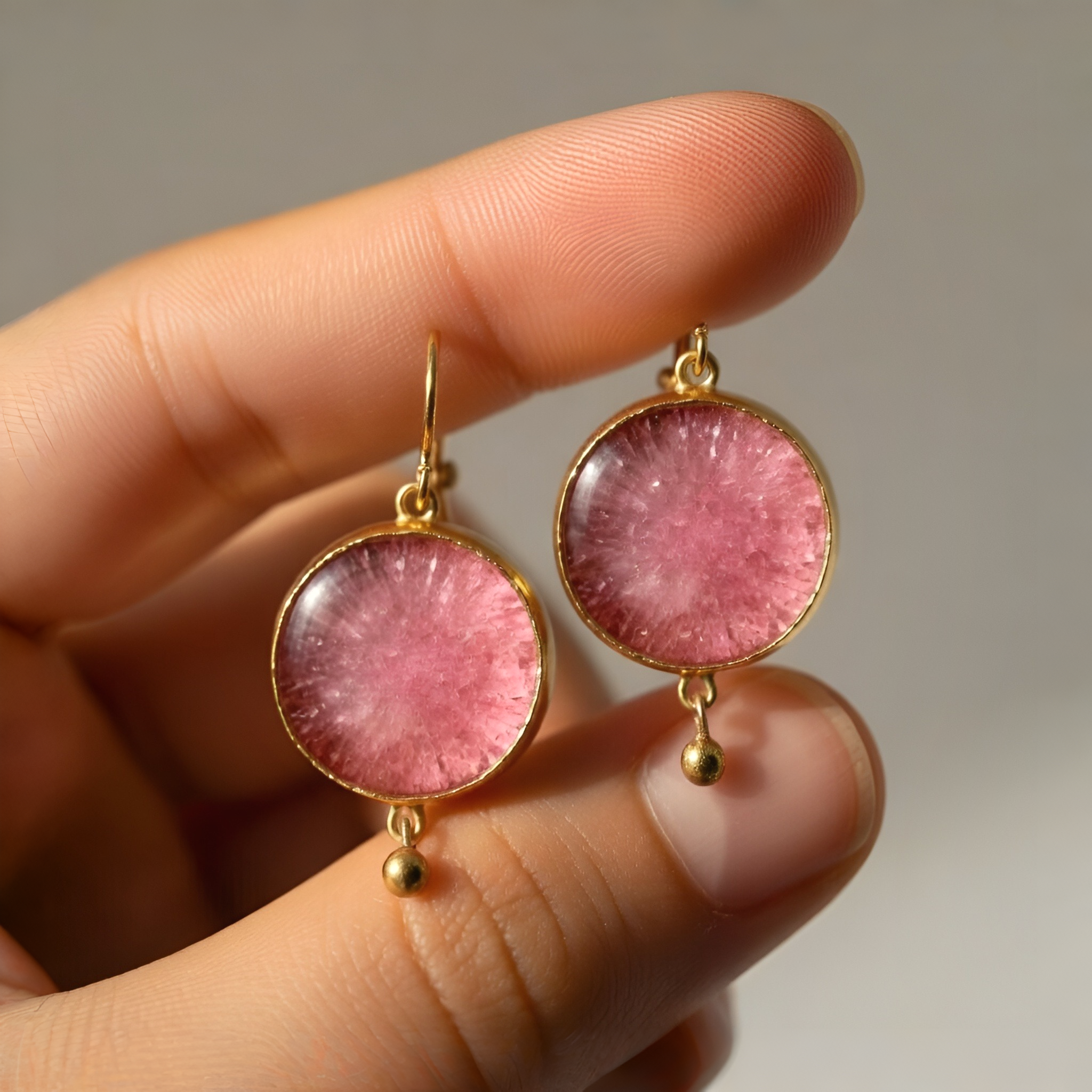 Solenne - Boucles d'oreilles pendantes circulaires chic