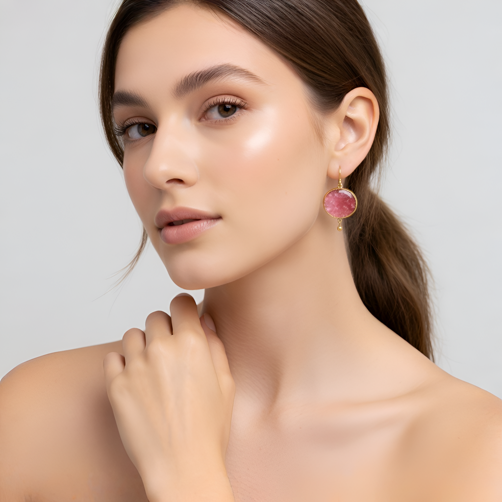 Solenne - Boucles d'oreilles pendantes circulaires chic