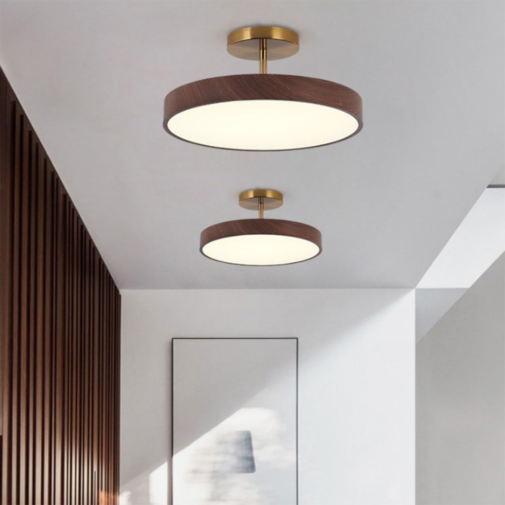Fjell – Lampe de plafond scandinave avec effet bois et cadre doré