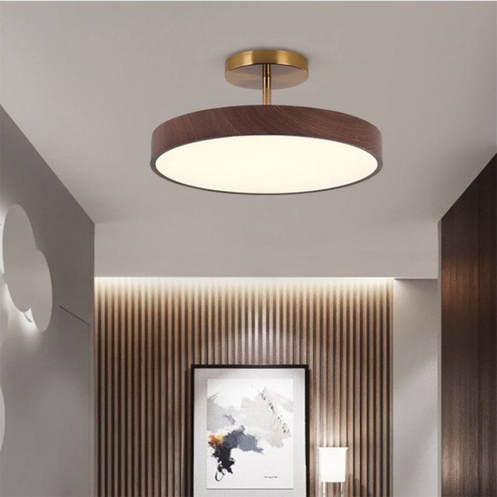 Fjell – Lampe de plafond scandinave avec effet bois et cadre doré