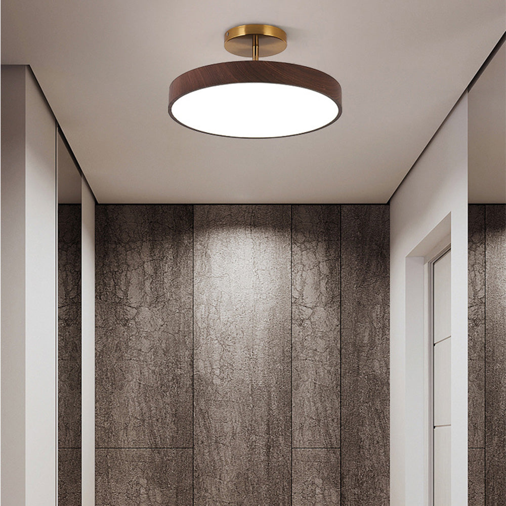 Fjell – Lampe de plafond scandinave avec effet bois et cadre doré