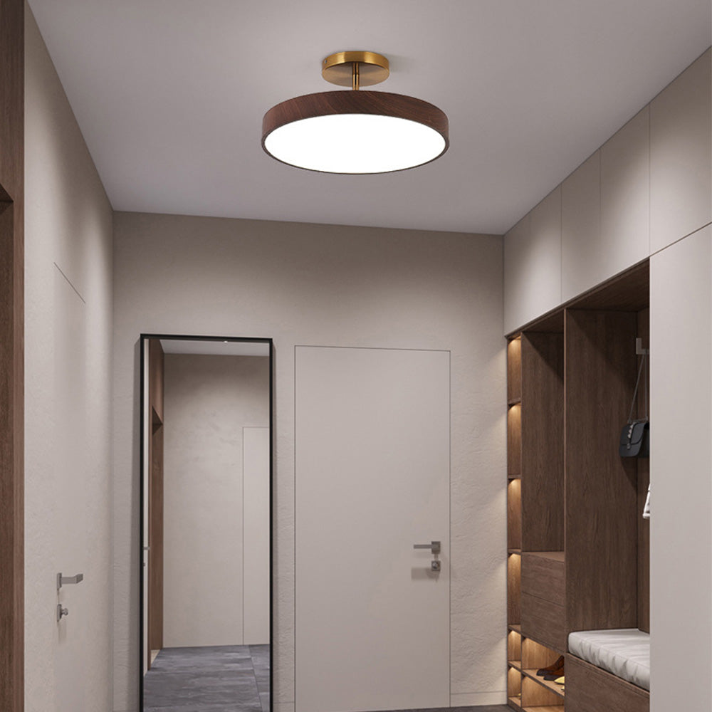 Fjell – Lampe de plafond scandinave avec effet bois et cadre doré