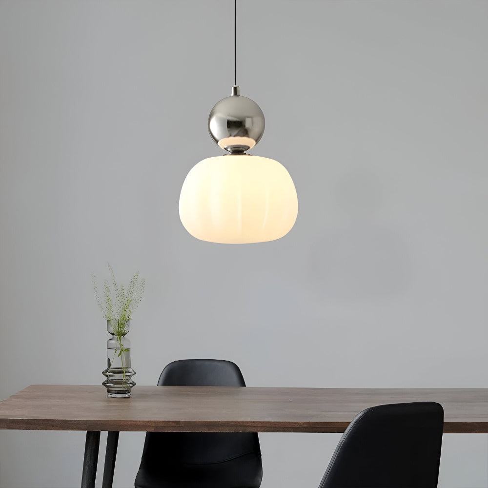 Crémura – Lampe pendante Art Déco classique en crème et métal