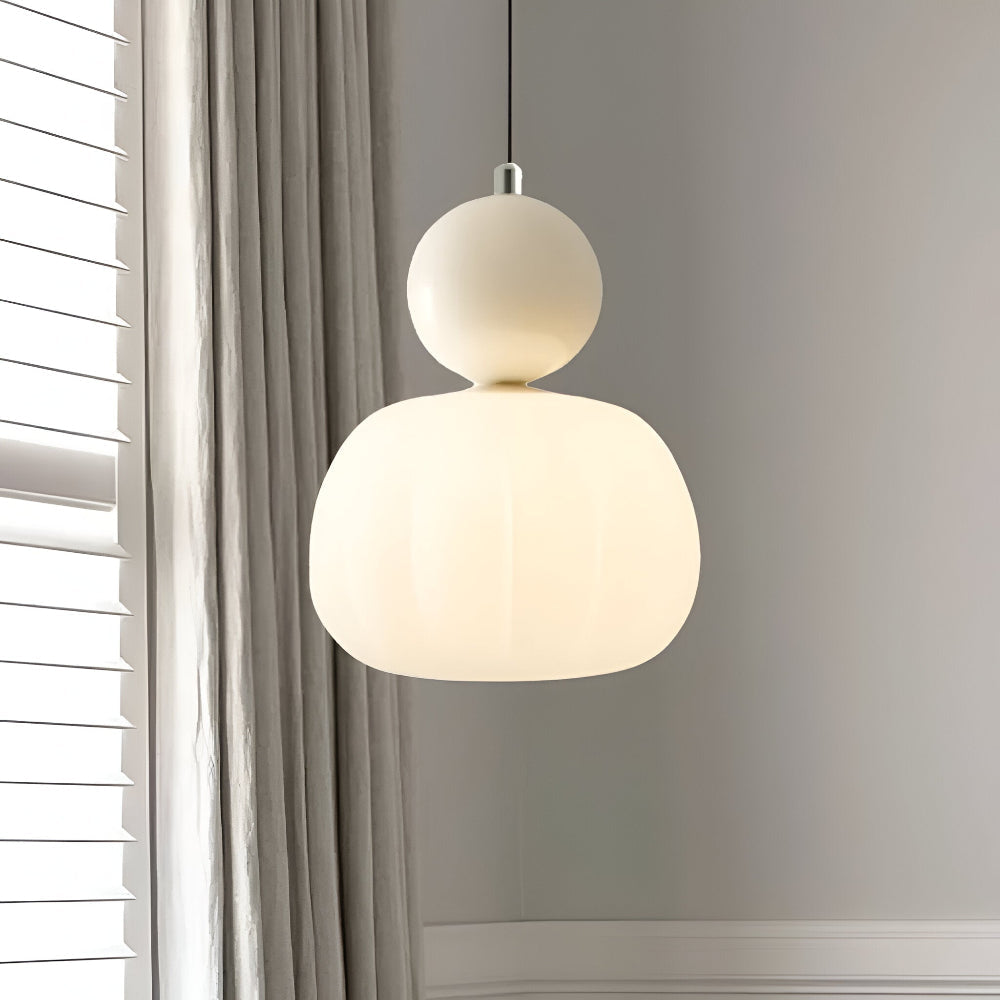 Crémura – Lampe pendante Art Déco classique en crème et métal