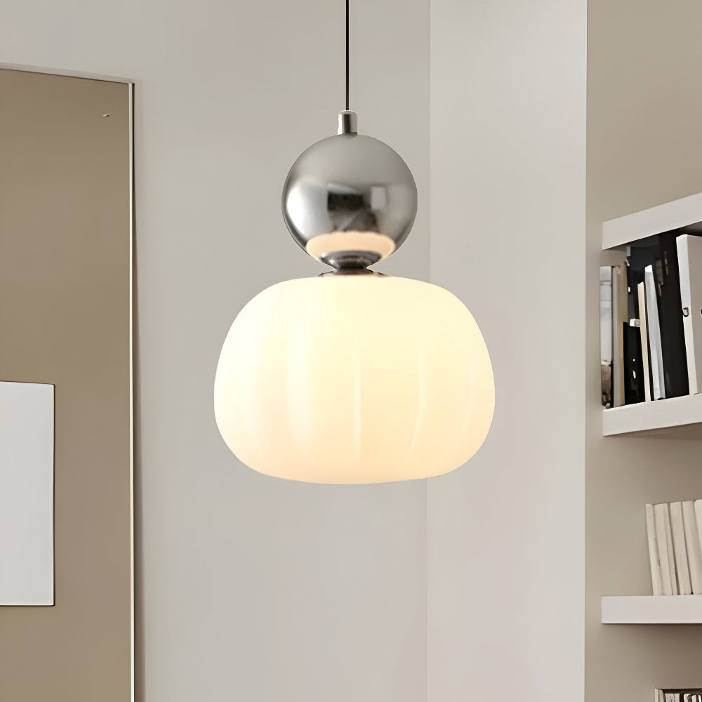 Crémura – Lampe pendante Art Déco classique en crème et métal