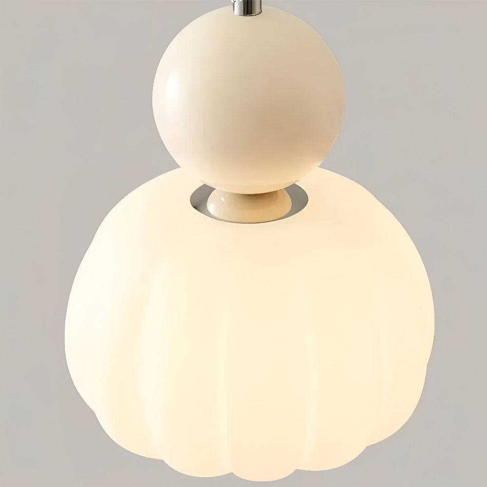 Crémura – Lampe pendante Art Déco classique en crème et métal
