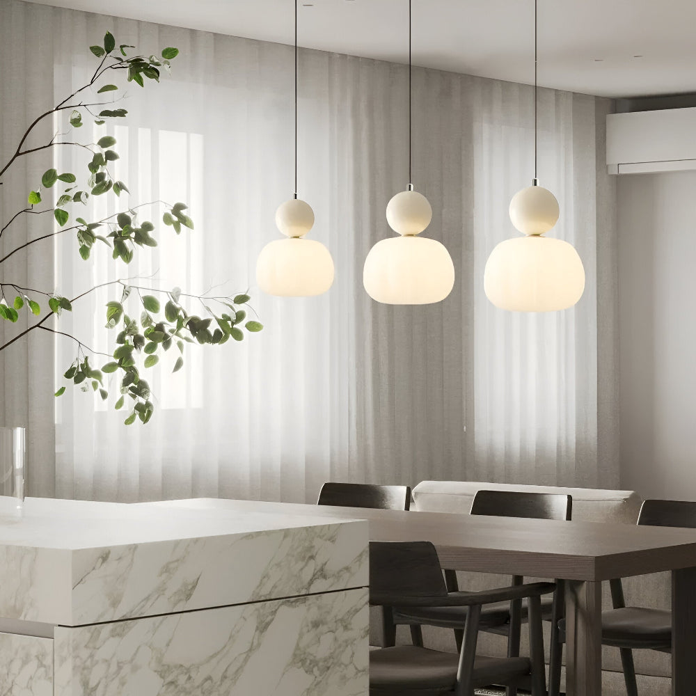 Crémura – Lampe pendante Art Déco classique en crème et métal