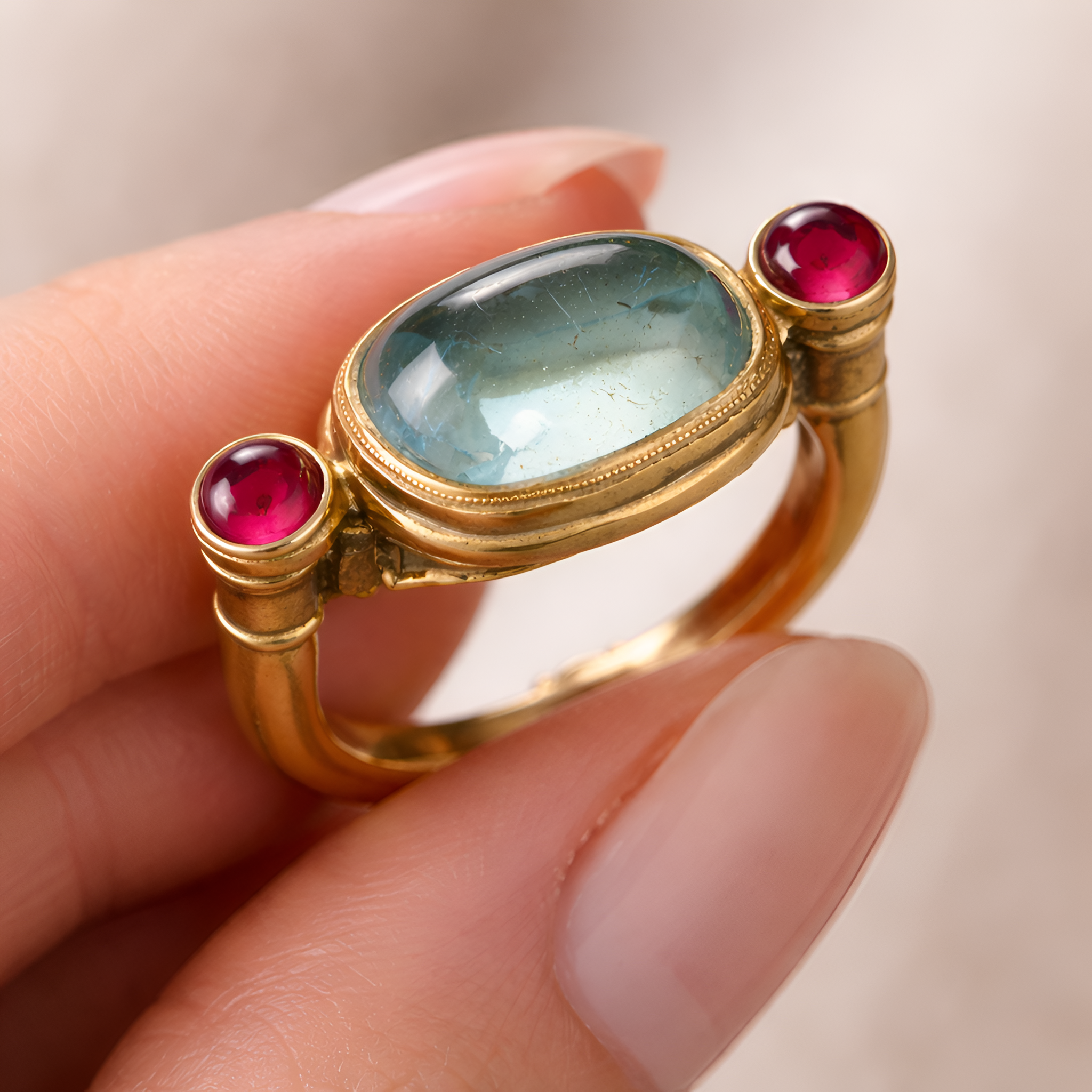 Rosie - Bague classique avec pierre de couleur
