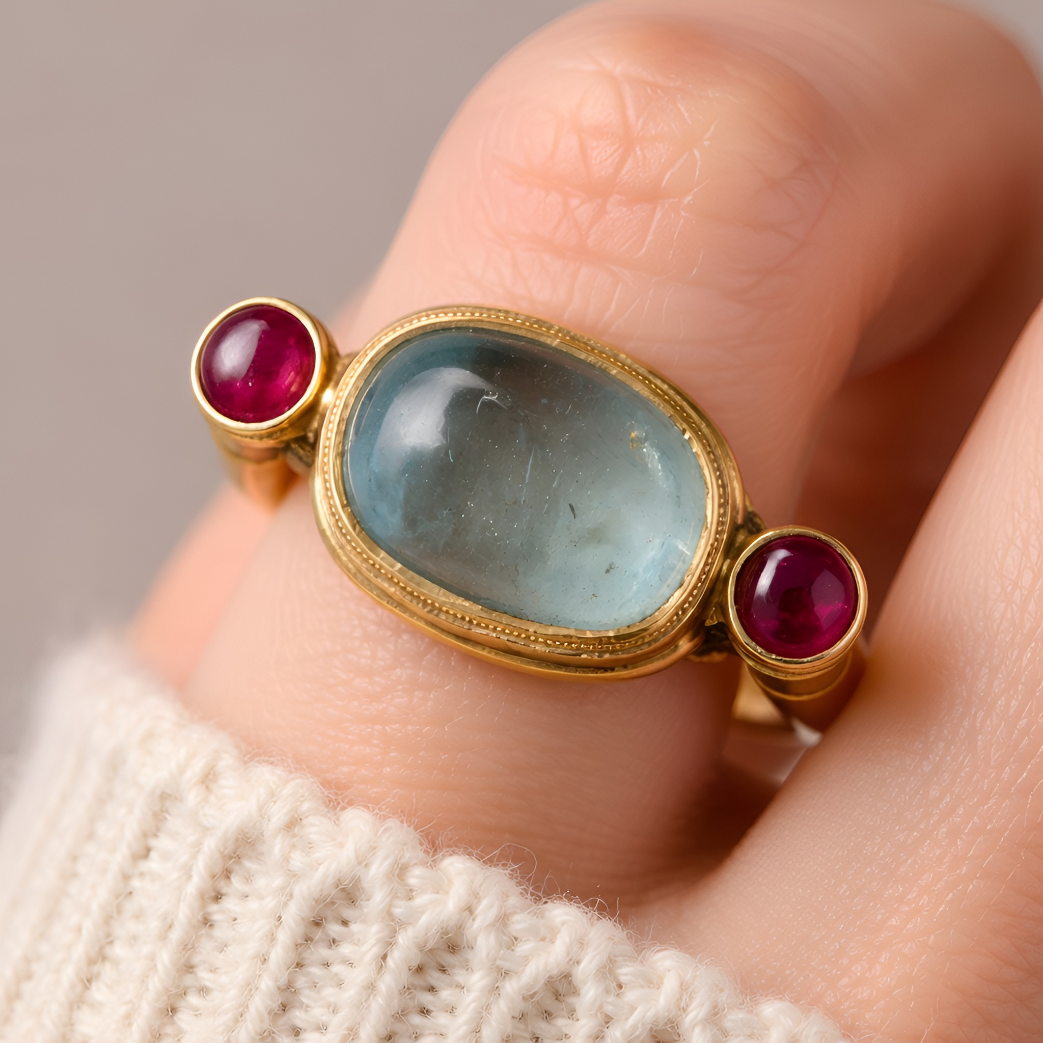 Rosie - Bague classique avec pierre de couleur