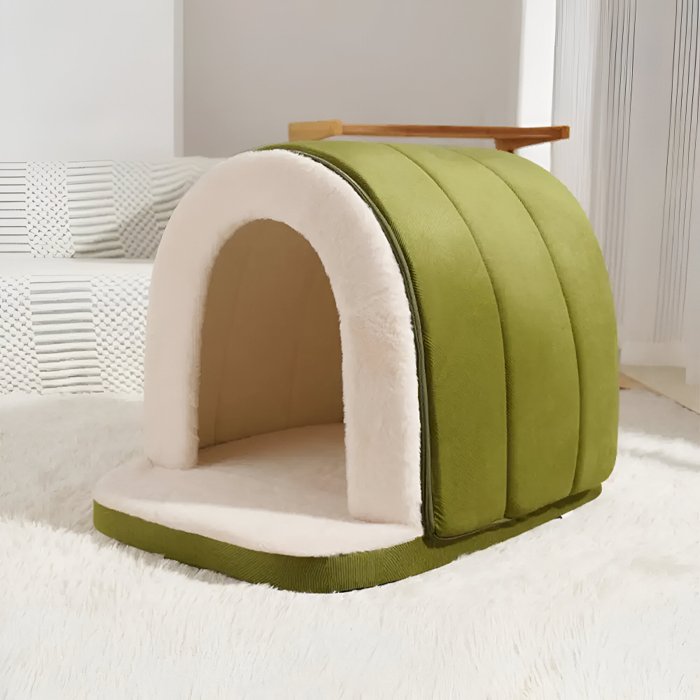 Lit pour chien 2-en-1 & Grottede chien en peluche – Orthopédique, Anti-stress, Lavable