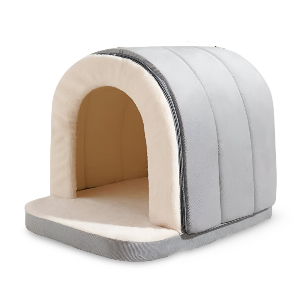 Lit pour chien 2-en-1 & Grottede chien en peluche – Orthopédique, Anti-stress, Lavable