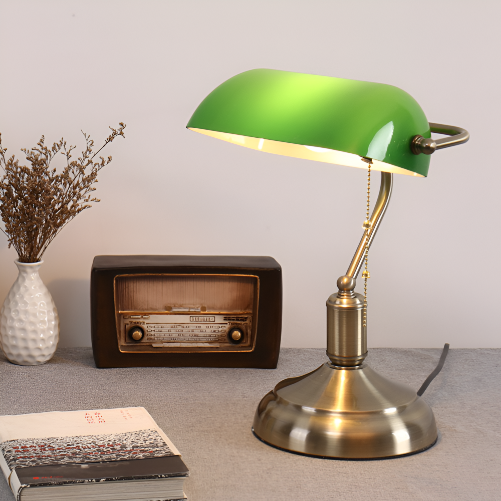 Lampe de Bureau Verte Classique - Éclairage Vintage Intemporel