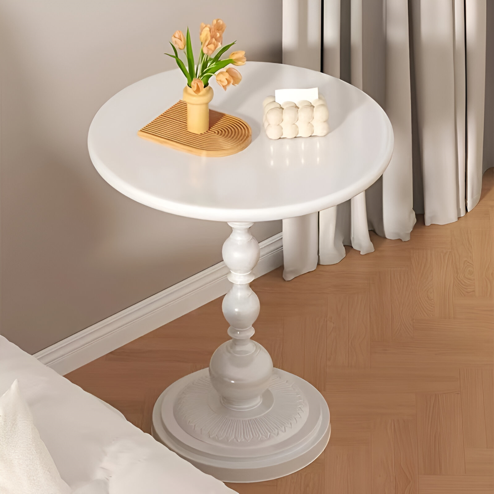 Table d'appoint classique ronde style balustre - Idéale pour les petits espaces