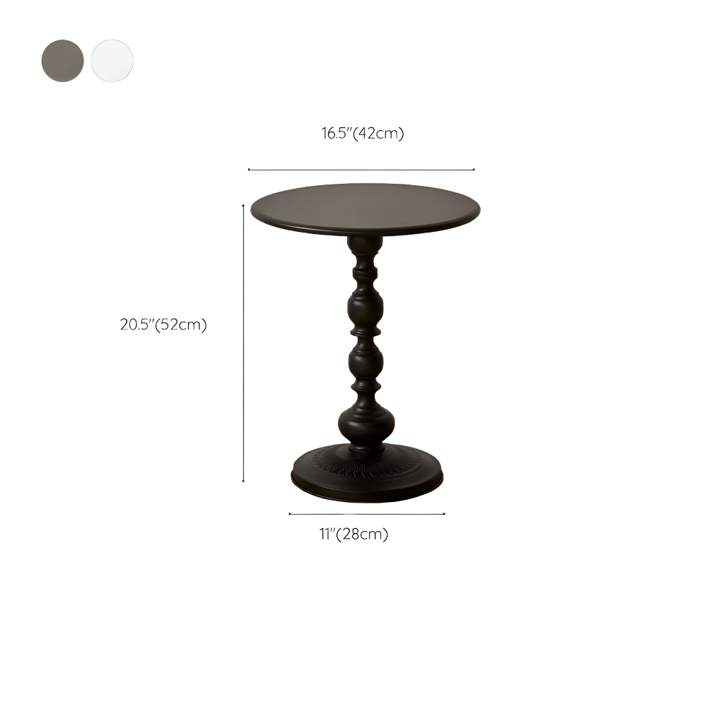 Table d'appoint classique ronde style balustre - Idéale pour les petits espaces