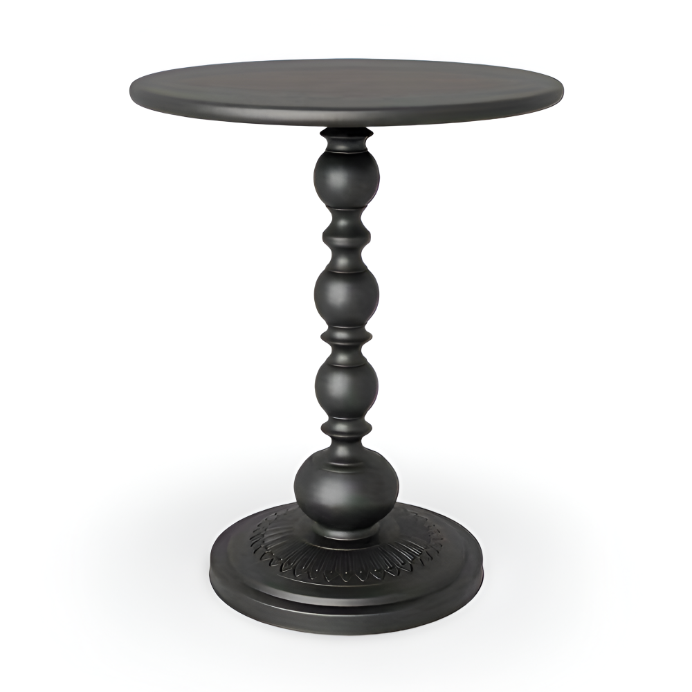 Table d'appoint classique ronde style balustre - Idéale pour les petits espaces