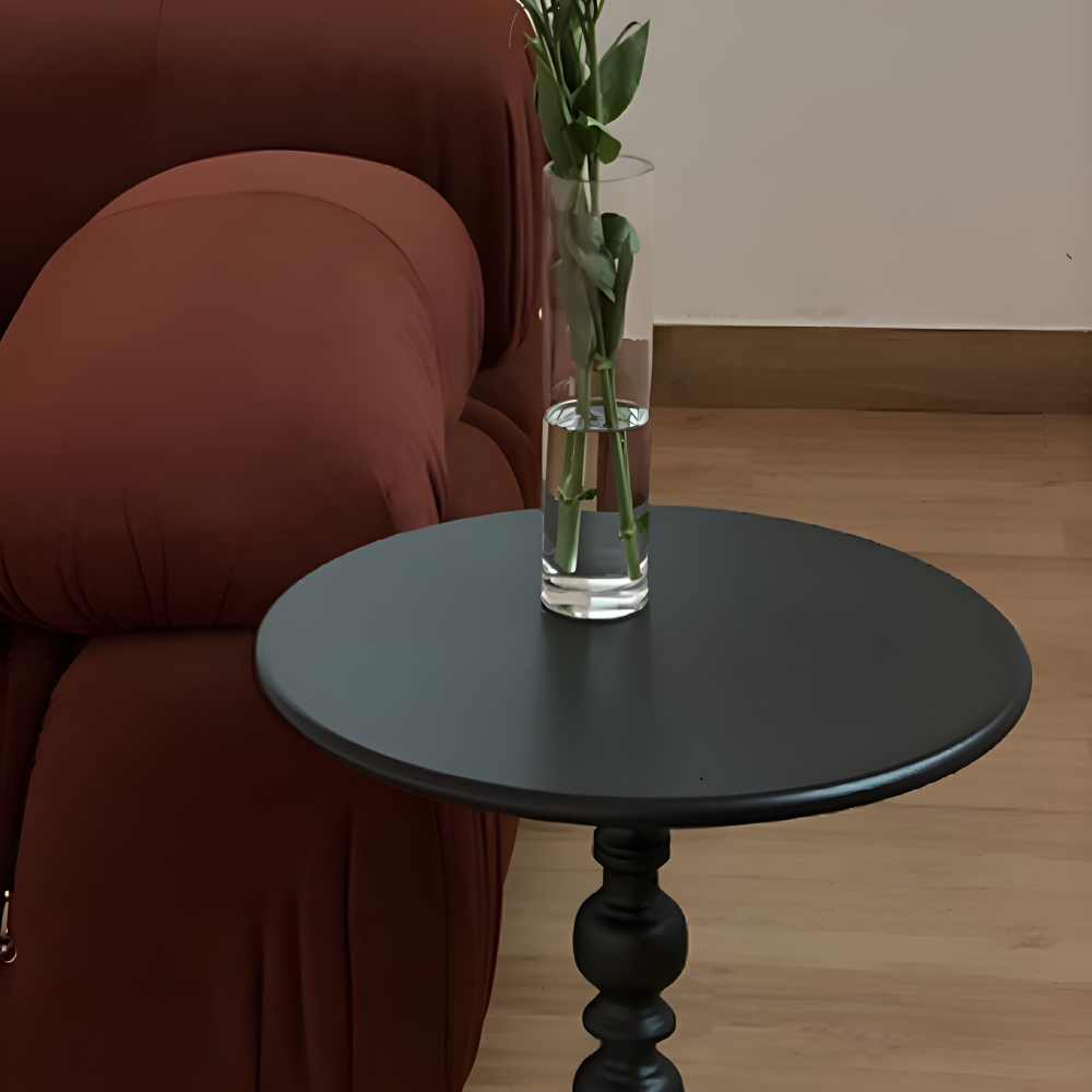Table d'appoint classique ronde style balustre - Idéale pour les petits espaces