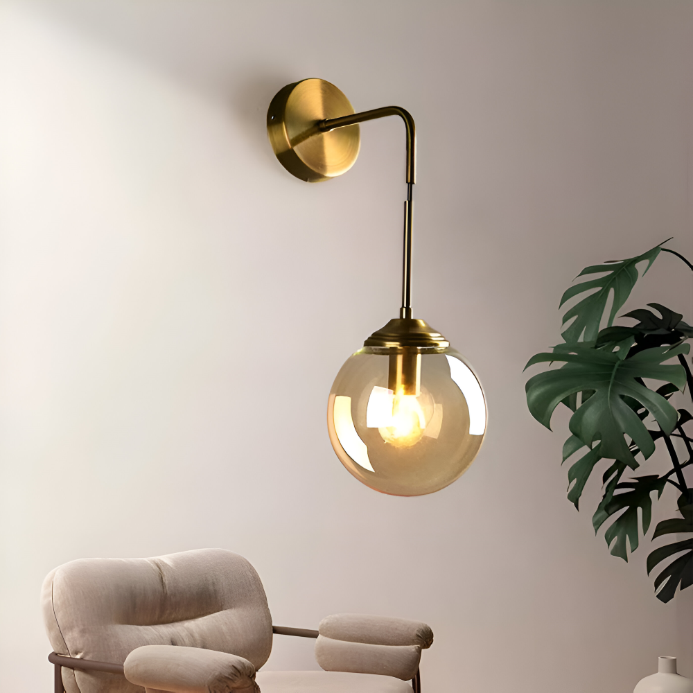 Vetrovia Applique Murale – Applique en Verre et Métal au Design Industriel Rétro