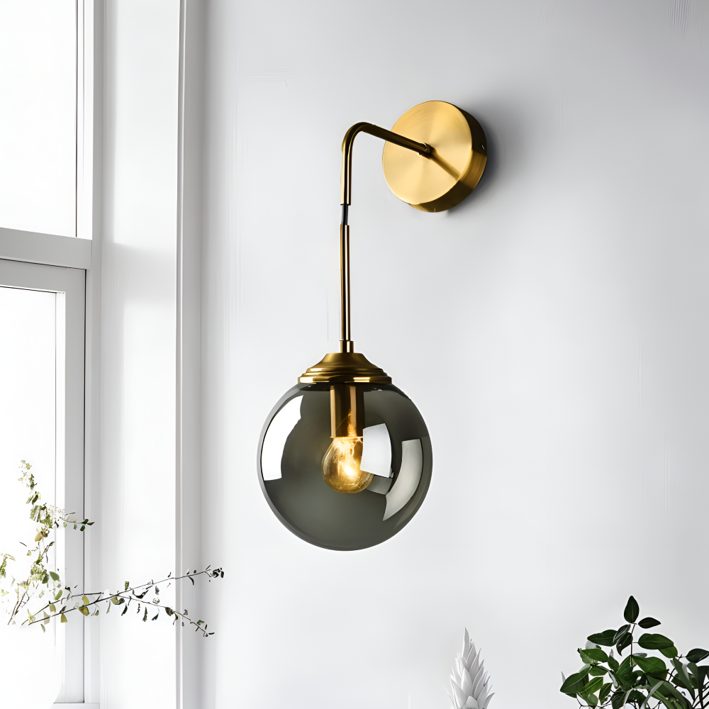 Vetrovia Applique Murale – Applique en Verre et Métal au Design Industriel Rétro