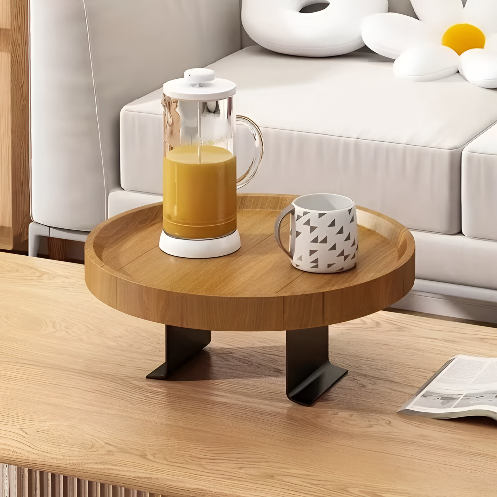 Table d'appoint Clip-On Ronde | Support rond sur le canapé | Fixation sans outil | ArmRestly