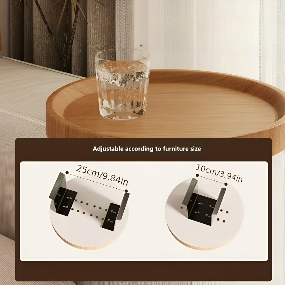 Table d'appoint Clip-On Ronde | Support rond sur le canapé | Fixation sans outil | ArmRestly
