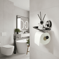 ROLLFIX - Porte-papier toilette en acier inoxydable sans perçage avec forte suction pour une installation sécurisée et sans dommages dans la salle de bain