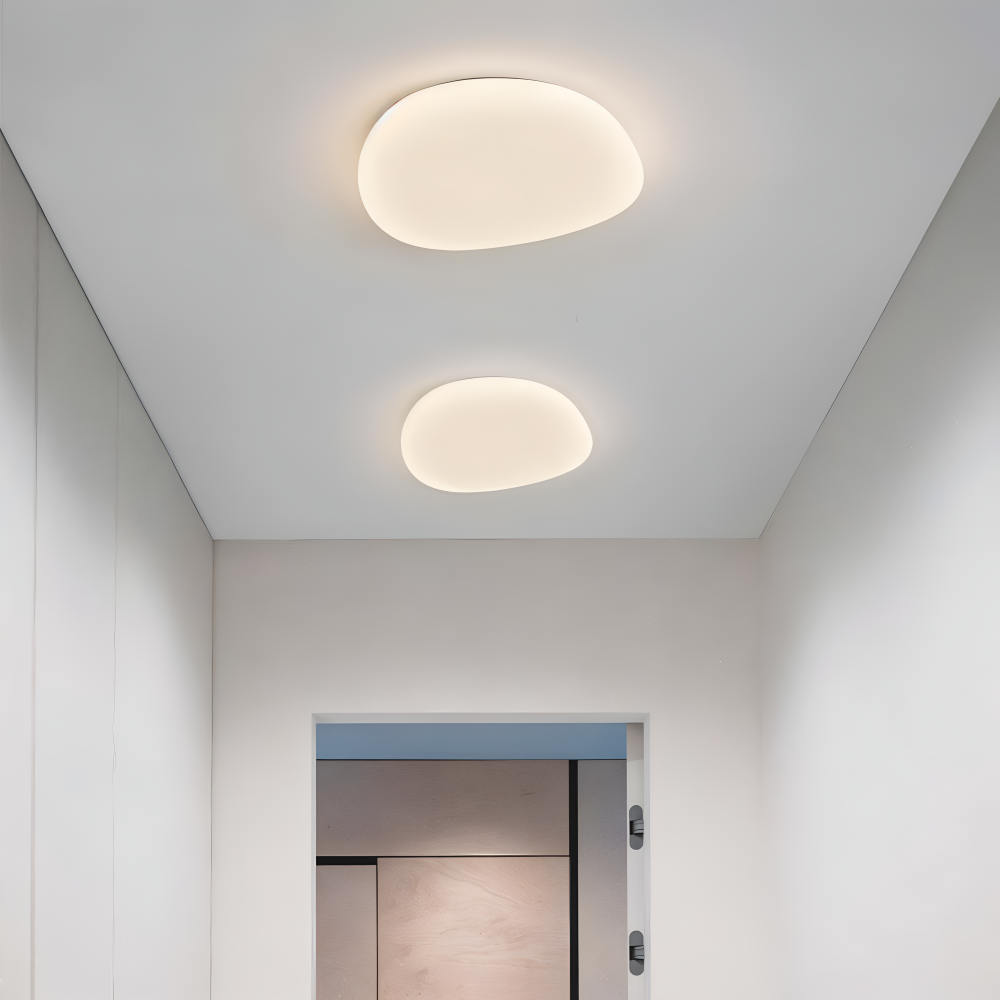 Peblira – Lampe de plafond avec design en petits cailloux et LED intégrée
