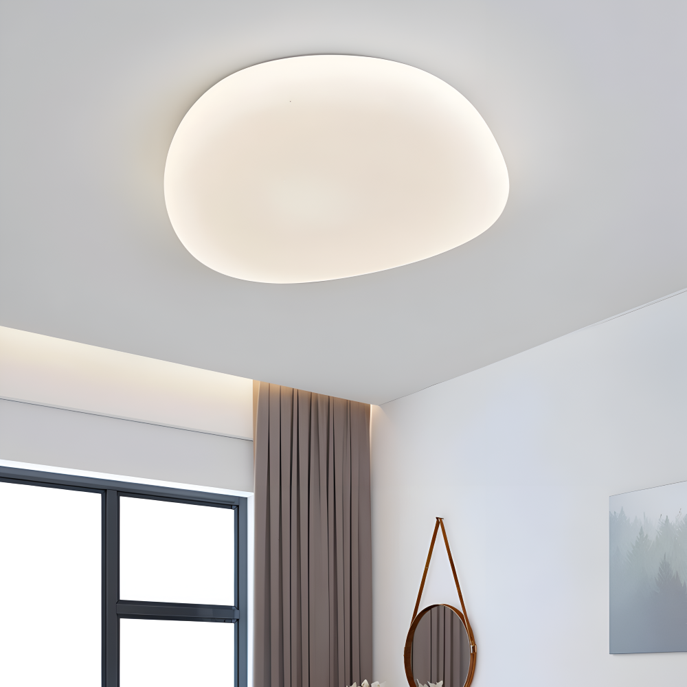 Peblira – Lampe de plafond avec design en petits cailloux et LED intégrée
