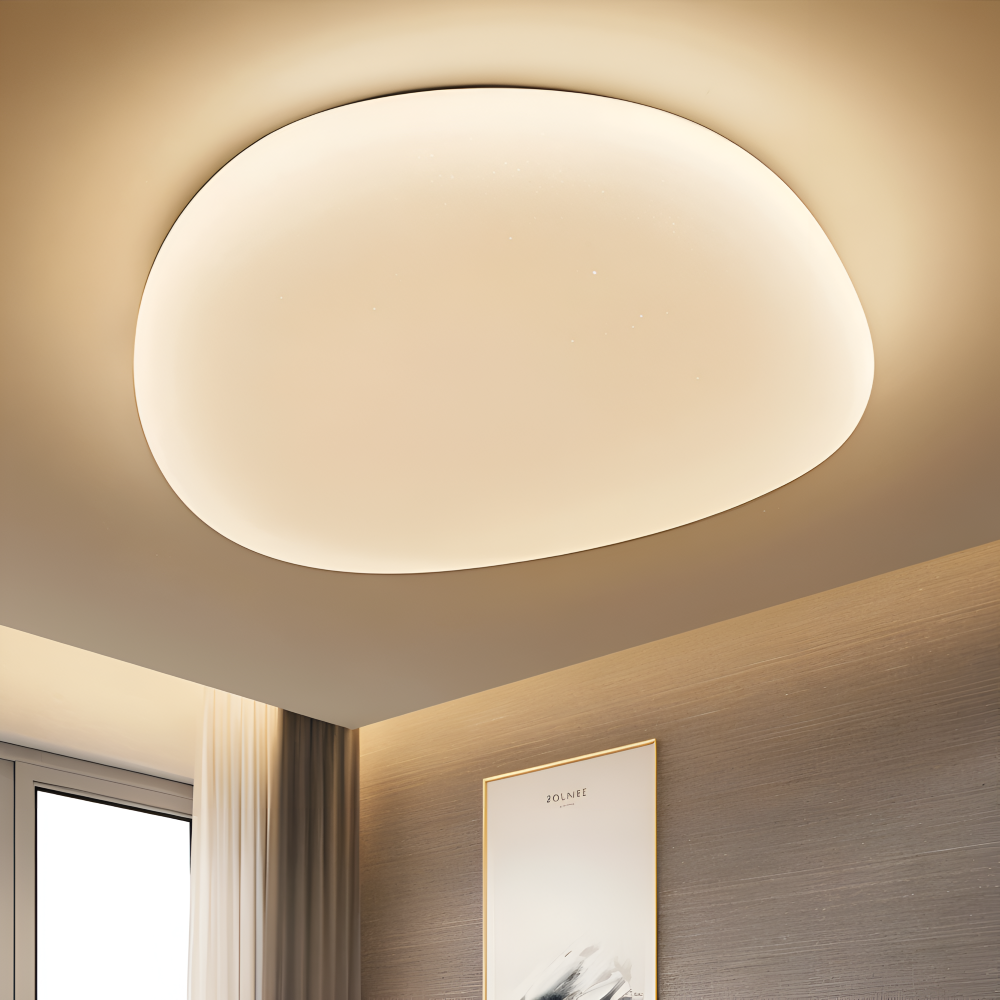 Peblira – Lampe de plafond avec design en petits cailloux et LED intégrée