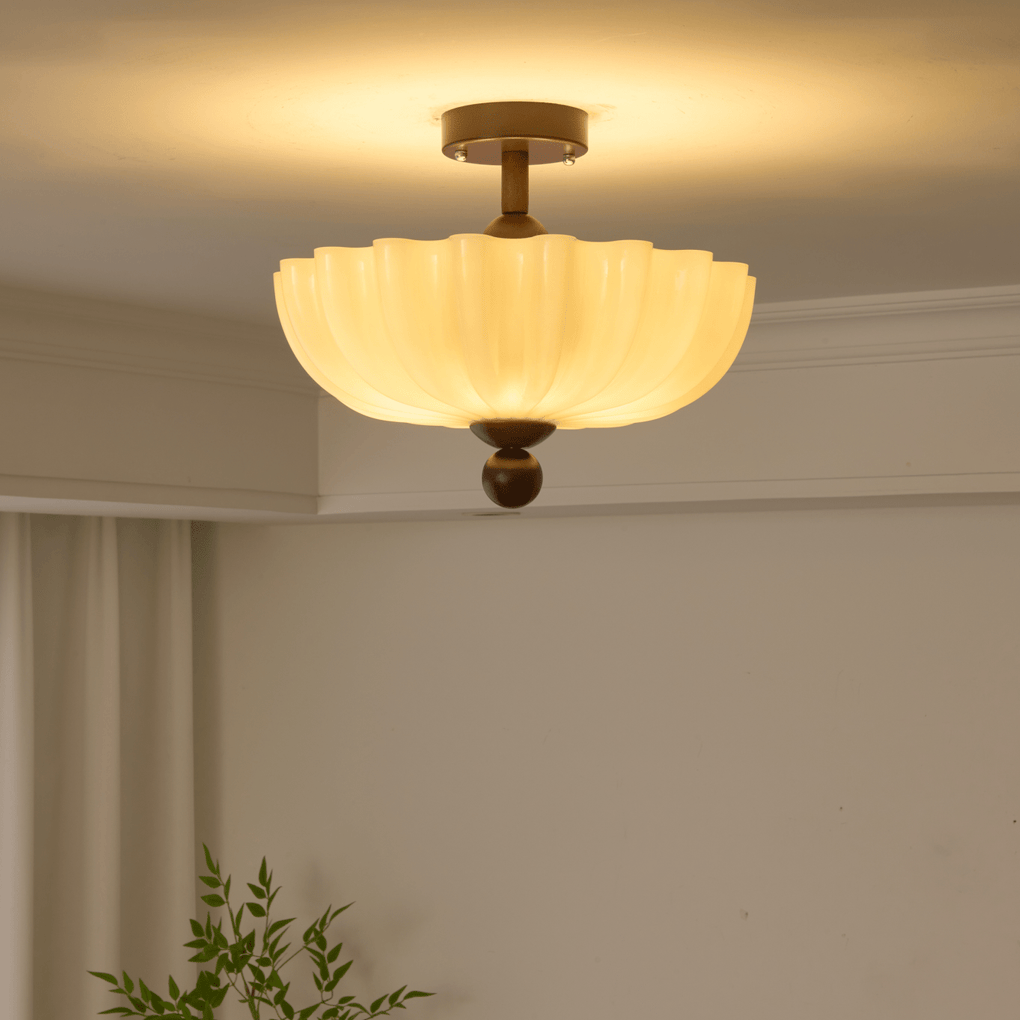 Plafonnier en Verre Texturé Pour Plafond Bas